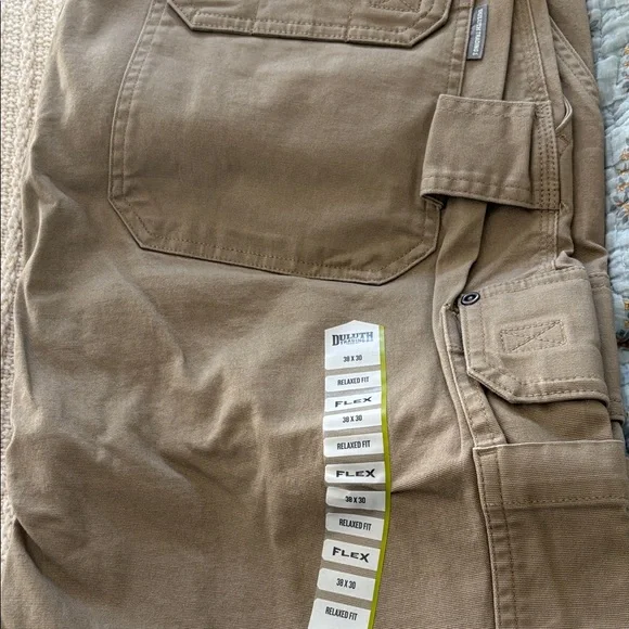 Duluth Trading Co. Khaki Flex Fire Hose Relax Fit Pants 38/30 - Picture 2 of 5